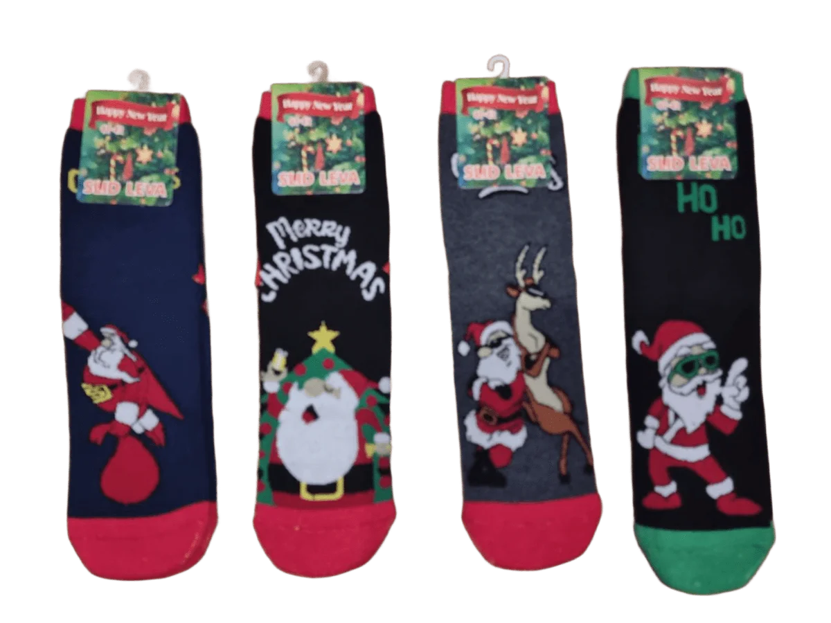 Чоловічі шкарпетки "Слід лева" новорічні махрові (12 пар в 1 уп.)
