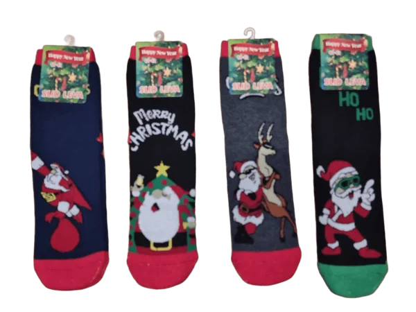 Чоловічі шкарпетки "Слід лева" новорічні махрові (12 пар в 1 уп.)