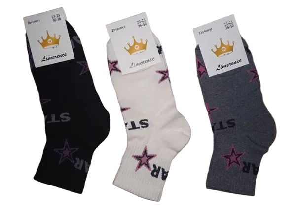 Жіночо-підліткові шкарпетки "Корона" Україна середні з тенісною резинкою (12 пар в 1 уп.)