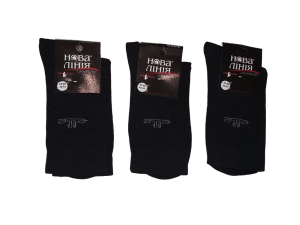 Чоловічі шкарпетки "Нова лінія Еліт" стрейчеві класичні високі (12 пар в 1 уп.)