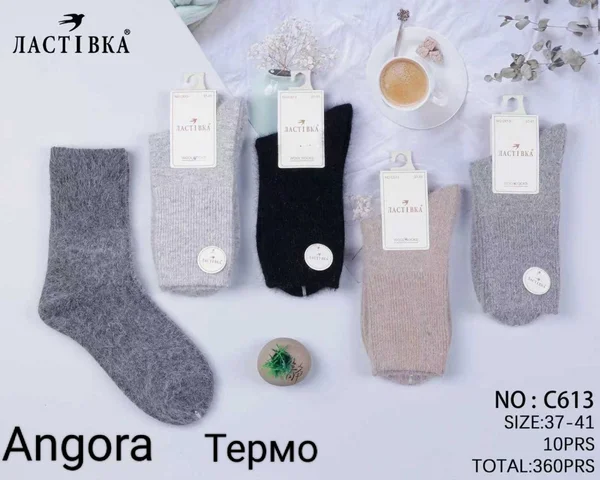 Жіночі термо шкарпетки "Ластівка" ангора (10 пар в 1 уп.)