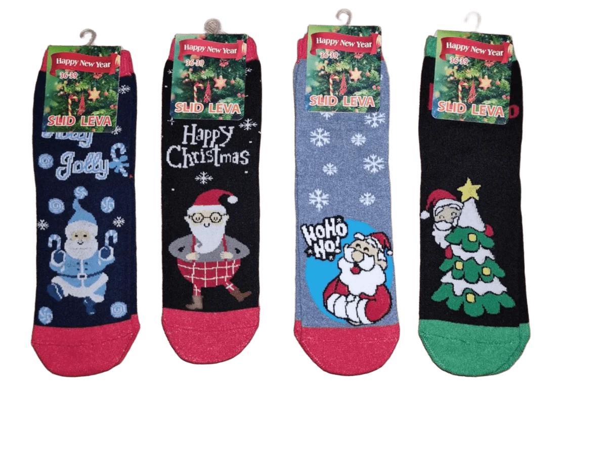 Шкарпетки "Слід лева" новорічні махрові унісекс (12 пар в 1 уп.)