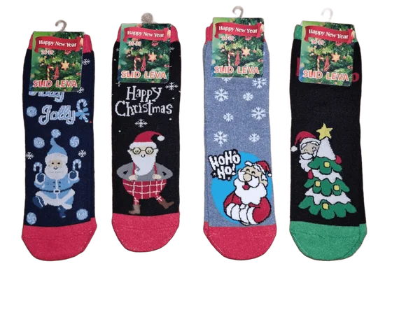 Шкарпетки "Слід лева" новорічні махрові унісекс (12 пар в 1 уп.)