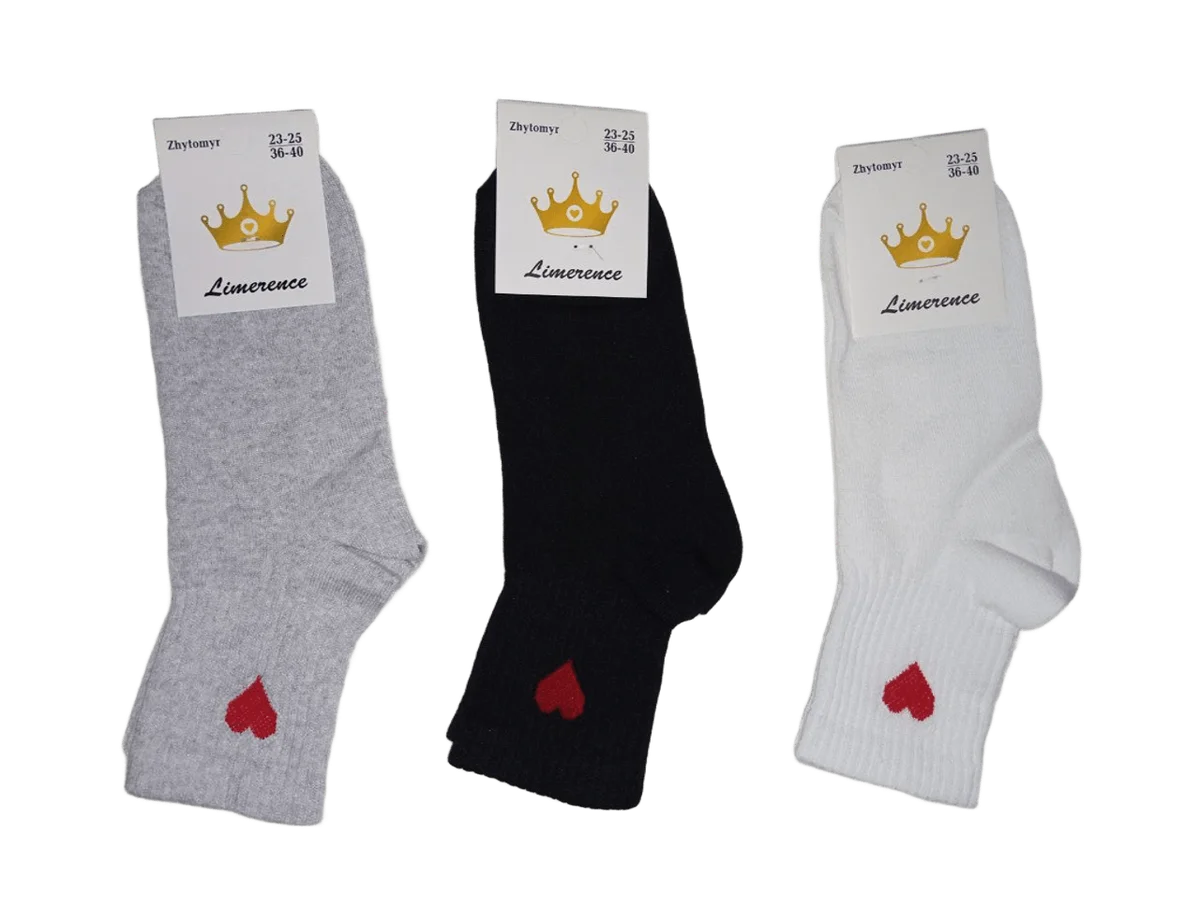 Жіночі шкарпетки "Корона" Україна середні з тенісною резинкою (12 пар в 1 уп.)