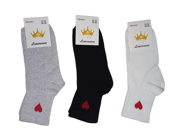 Жіночі шкарпетки "Корона" Україна середні з тенісною резинкою (12 пар в 1 уп.)