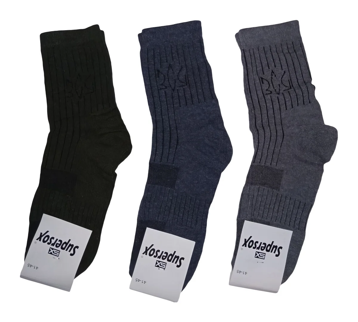 Чоловічі шкарпетки "Supersox" трекінгові з гербом України (12 пар в 1 уп.)