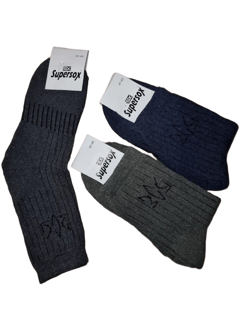 Чоловічі шкарпетки "Supersox" махрові трекінгові асорті (12 пар в 1 уп.)