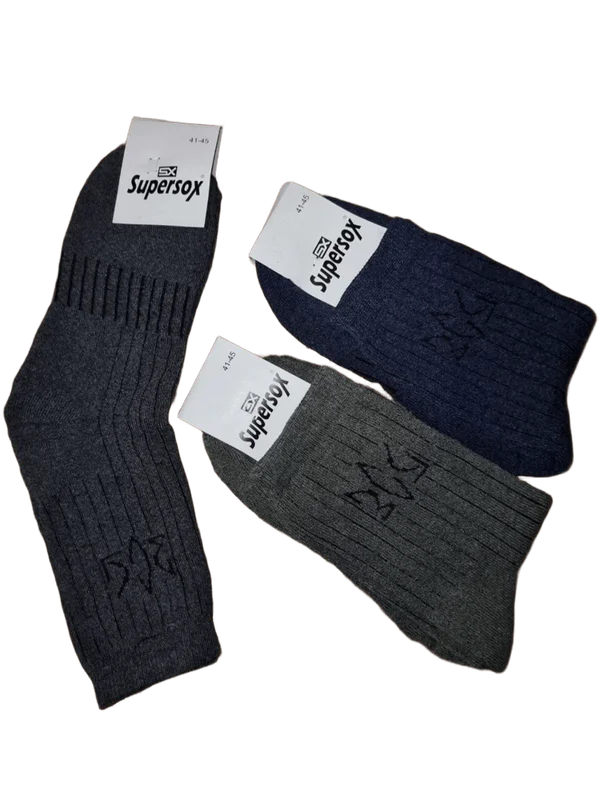 Чоловічі шкарпетки "Supersox" махрові трекінгові асорті (12 пар в 1 уп.)