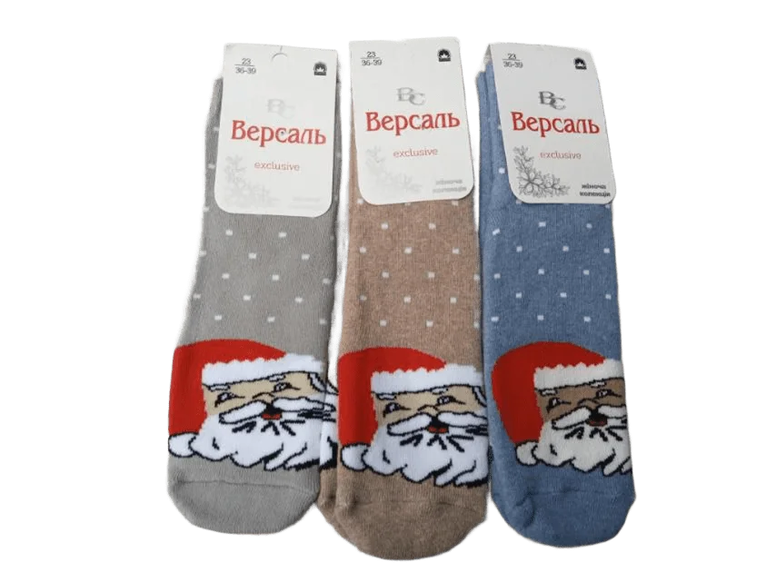 Жіночі шкарпетки "Версаль" новорічні махрові (12 пар в 1 уп.)
