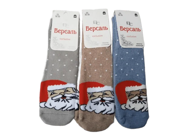 Жіночі шкарпетки "Версаль" новорічні махрові (12 пар в 1 уп.)