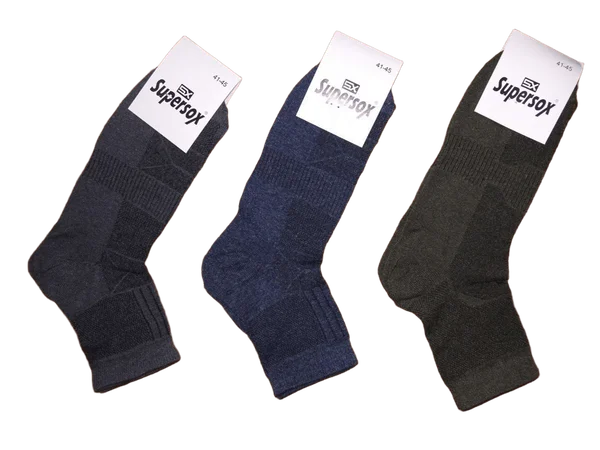 Шкарпетки чоловічі стрейчеві середні з сіточкою "Supersox" (12 пар в 1 уп.)
