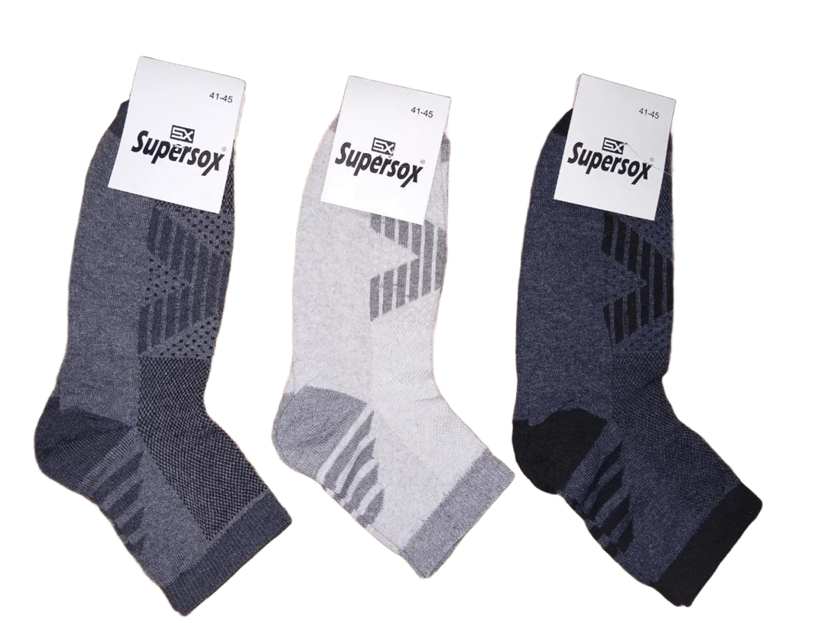 Шкарпетки чоловічі стрейчеві середні з сіточкою "Supersox" (12 пар в 1 уп.)