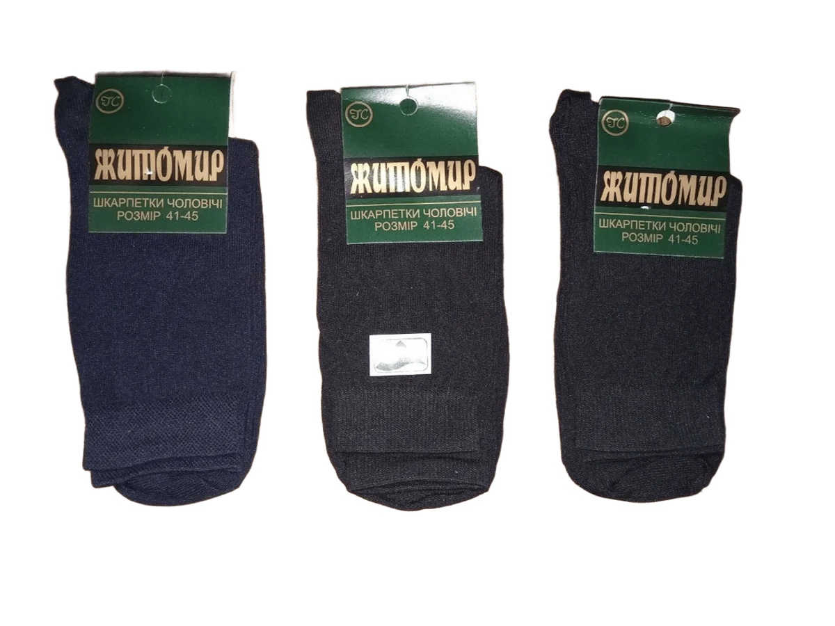 Шкарпетки чоловічі класичні високі стрейчеві "Житомир" (12 пар в 1 уп.)